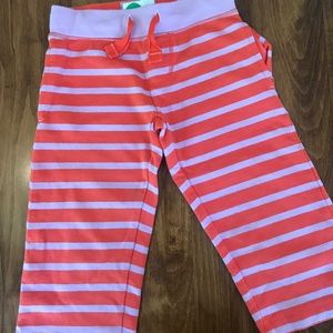 Pink & Tangerine striped crop pant